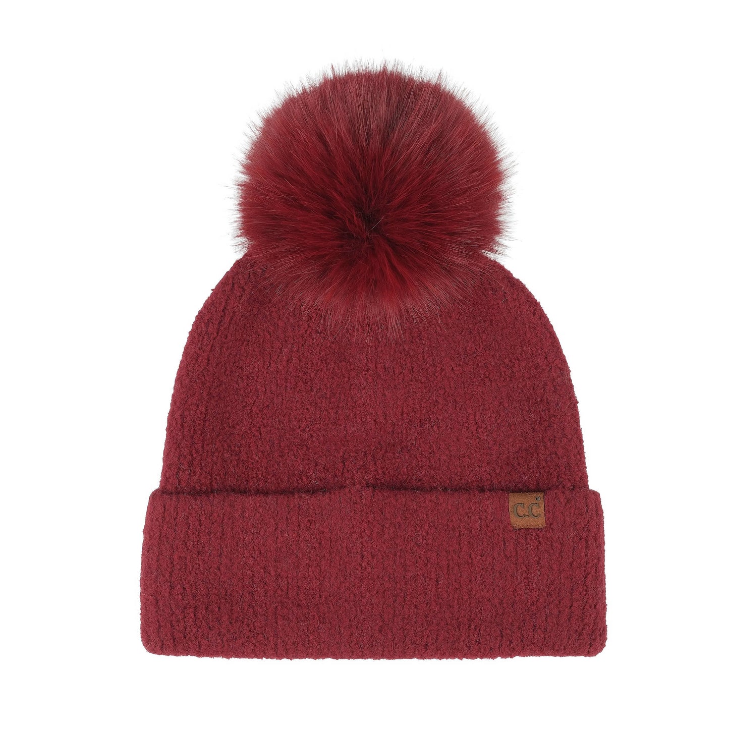 C.C Plush Terry Chenille Pom Beanie