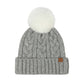 C.C Heathered Cable Knit Beanie With Pom