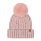 C.C Heathered Cable Knit Beanie With Pom
