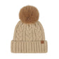 C.C Heathered Cable Knit Beanie With Pom