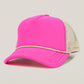 Madeline Love Beige, Pink Plain Two Tone Mesh Back Trucker Hat - Hats