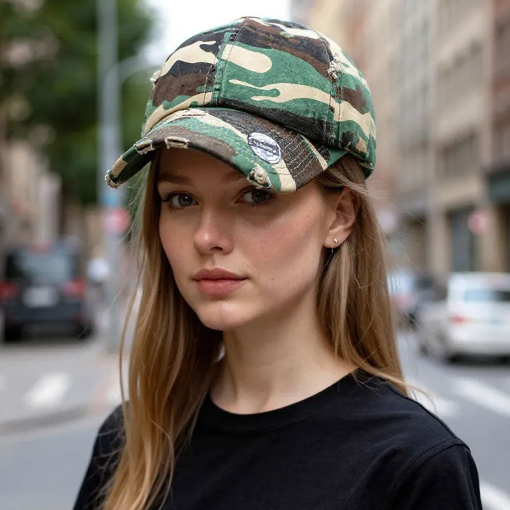 Madeline Love Camouflage Camouflage Printed Vintage Baseball Cap - Hats