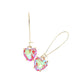 Heart Stone Cluster Dangle Earrings