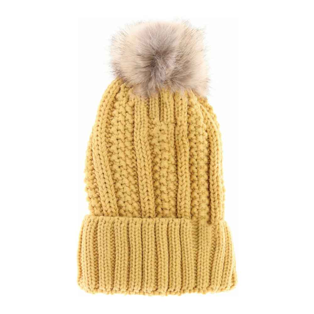 HoneyMustard Fuzzy Lined Fur Pom CC Beanie combines expert craftsmanship with functional design to keep you warm in cold conditions. Its plush fuzzy lining ensures excellent insulation, while the soft fur pom adds a sophisticated touch without compromising comfort. Lightweight yet durable, this beanie is an essential accessory for cold-weather wear, blending practicality with refined style. 