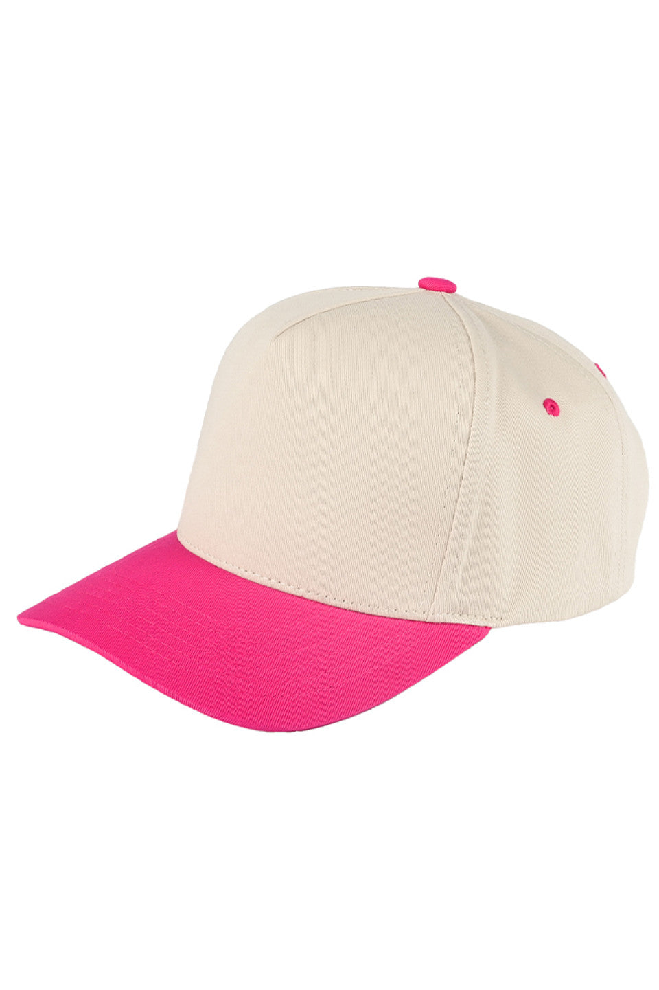 Hot Pink  C.C. Kids Two-Tone Canvas Trucker Cap combines durable canvas with breathable mesh for all-day comfort and style. Its two-tone design adds a trendy touch, while the adjustable snapback ensures a secure fit for growing heads. Ideal for active kids, this cap offers sun protection and a lightweight feel, making it perfect for outdoor adventures.
