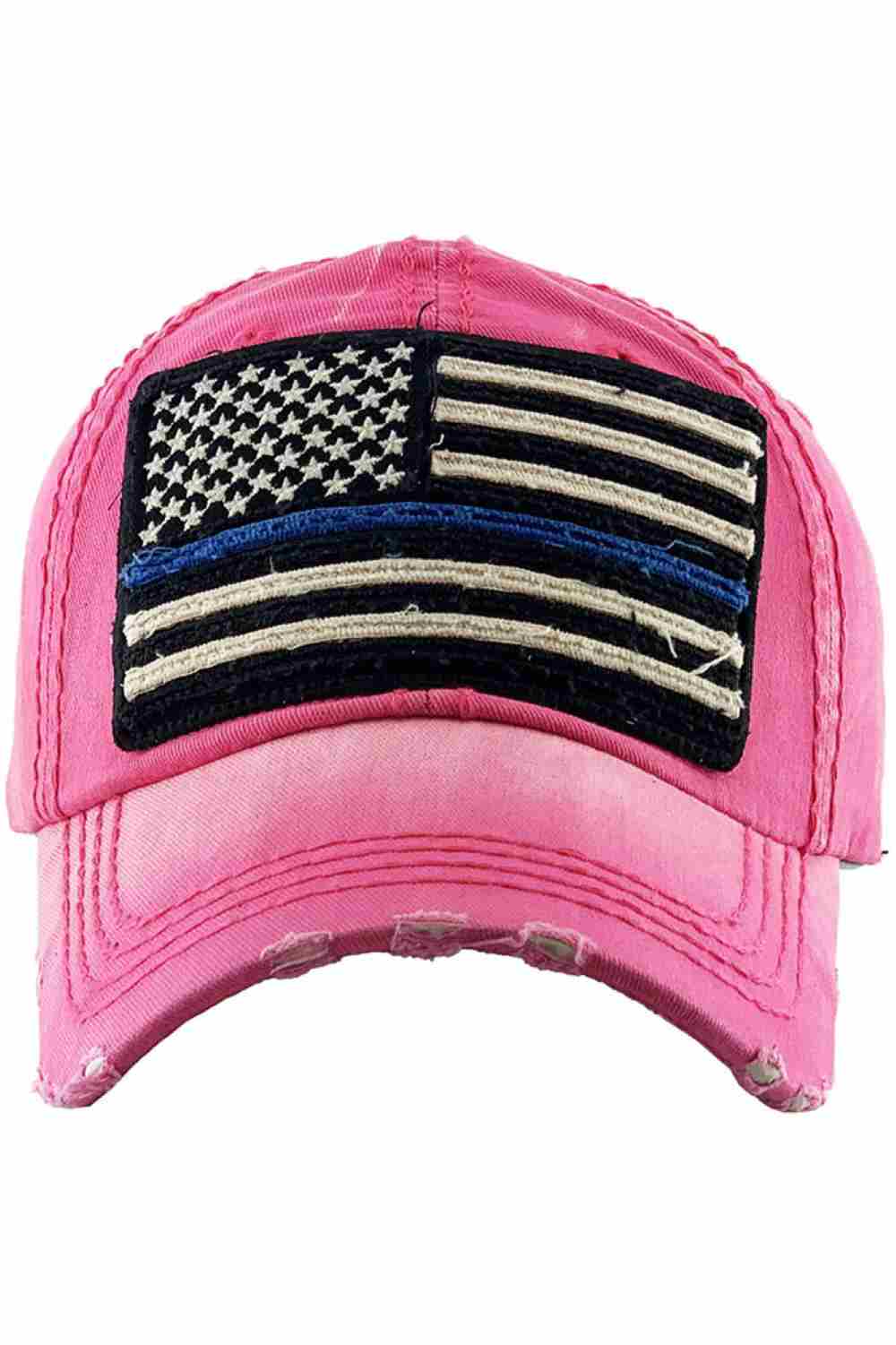 Hot Pink Show your patriotic pride with the American Flag vintage baseball cap, designed with a classic distressed finish and bold embroidered flag detail. Comfortable and adjustable for everyday wear, this casual cap is perfect for outdoor adventures, holidays, or laid-back weekend looks.