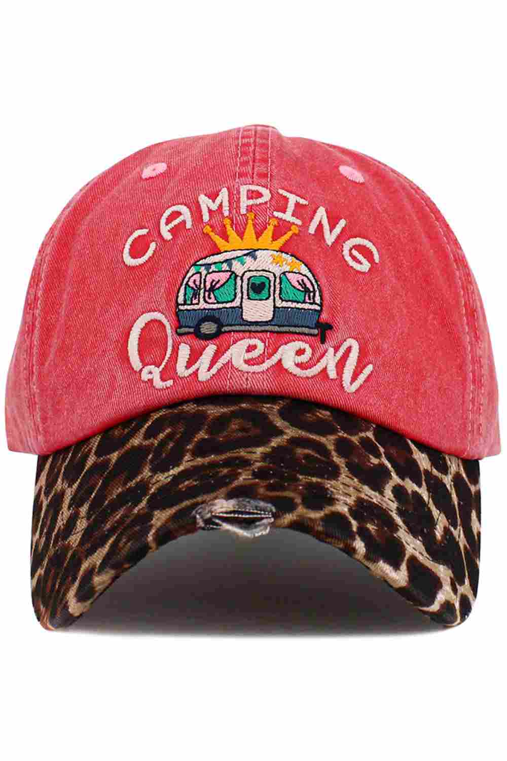 Own your outdoor style with the Camping Queen Leopard Trim Vintage Baseball Cap, blending a classic worn-in look with bold leopard trim details. Designed for comfort with an adjustable fit, it’s perfect for camping trips, casual days, or adding a fierce vintage touch to your everyday outfit.
