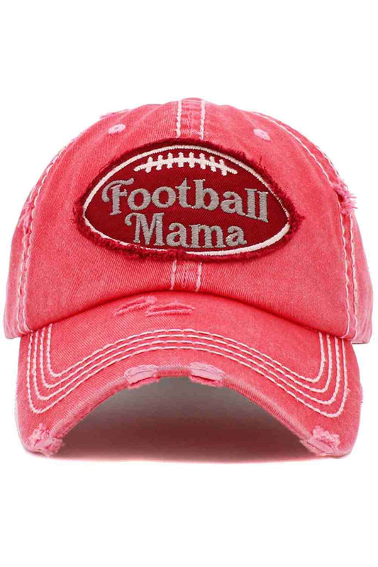 The FOOTBALL MAMA Washed Vintage Ball Cap features a sporty, proud slogan with a perfectly worn-in vintage finish for a relaxed, game-day ready look. Comfortable and easy to style, it’s perfect for cheering from the sidelines, everyday errands, and showing off your football mom pride.