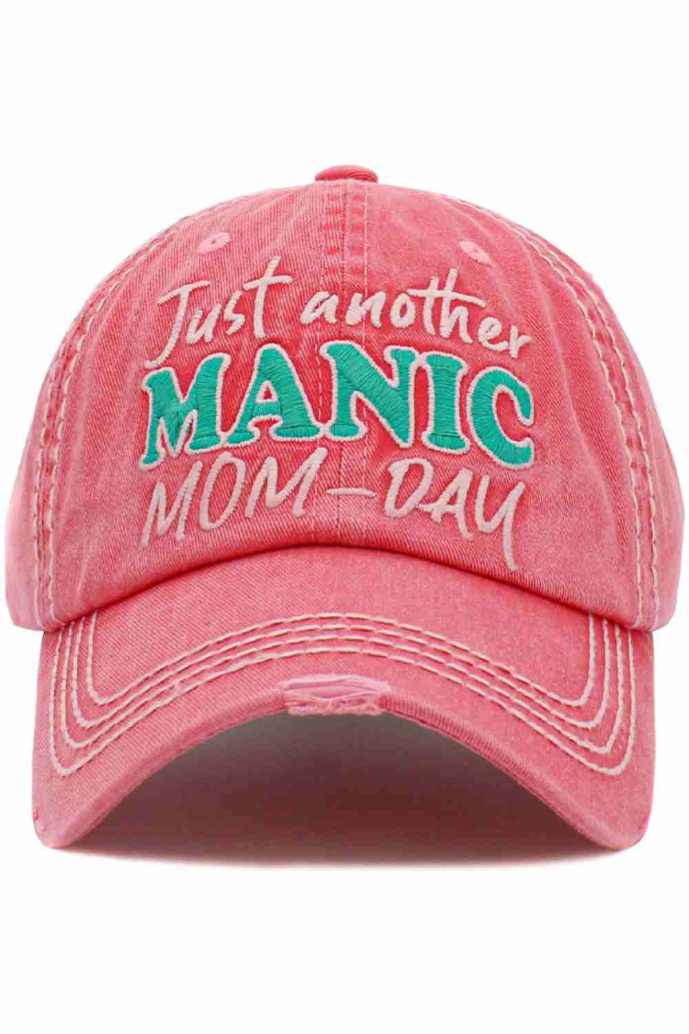 Hot Pink The JUST ANOTHER MANIC MOM-DAY Vintage Ball Cap adds a fun, relatable slogan to a classic vintage-washed design for an effortlessly cool look. Comfortable and easy to style, it’s perfect for busy mom days, casual outings, and everyday wear.