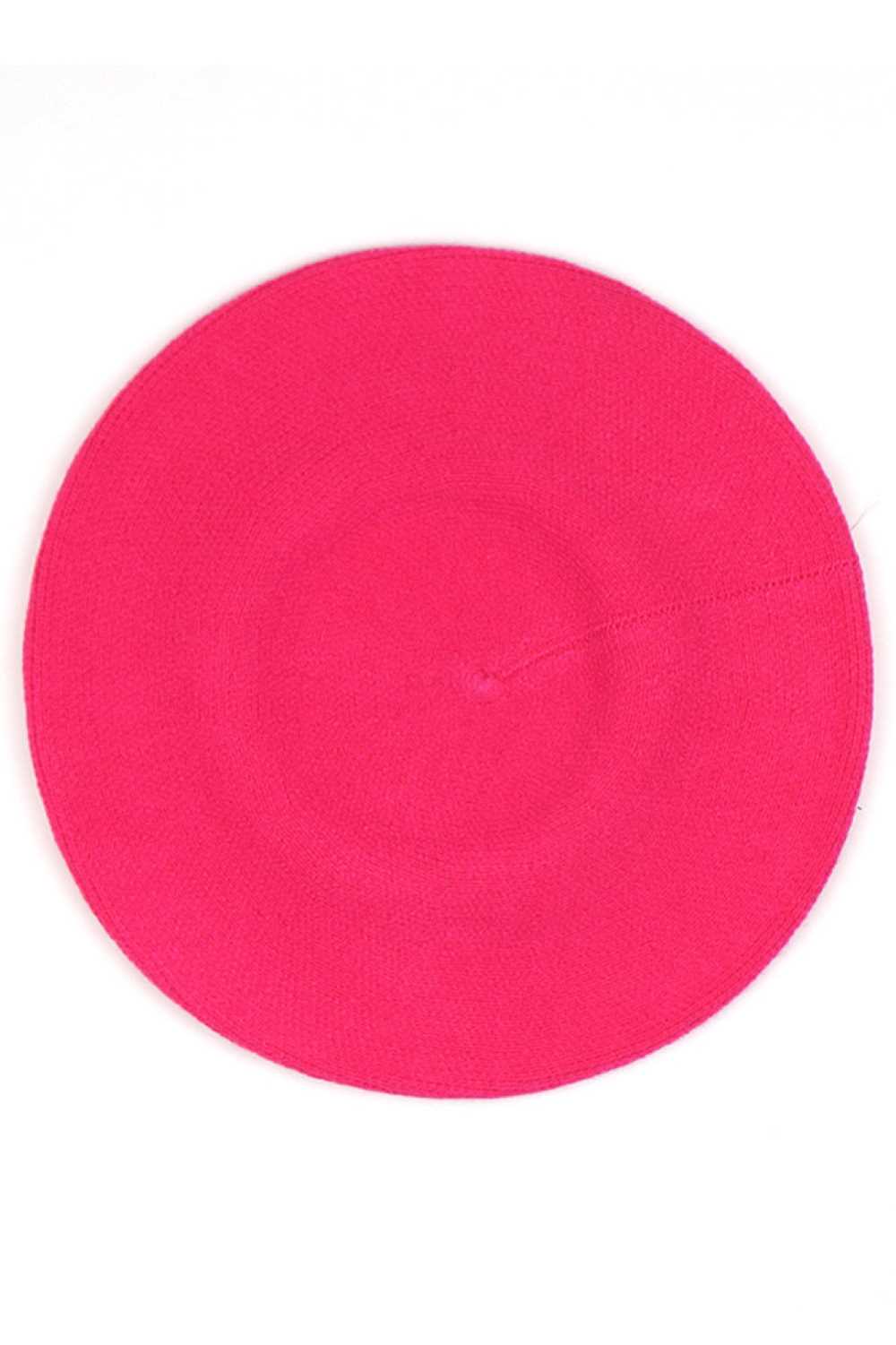 Hot Pink Embrace effortless style with this stretchy solid color beret. Made from 100% acrylic, it offers a comfortable fit that adapts to your head shape while maintaining its polished appearance. Perfect for adding a touch of sophistication to any season, this versatile beret pairs seamlessly with casual and dressed-up looks alike.