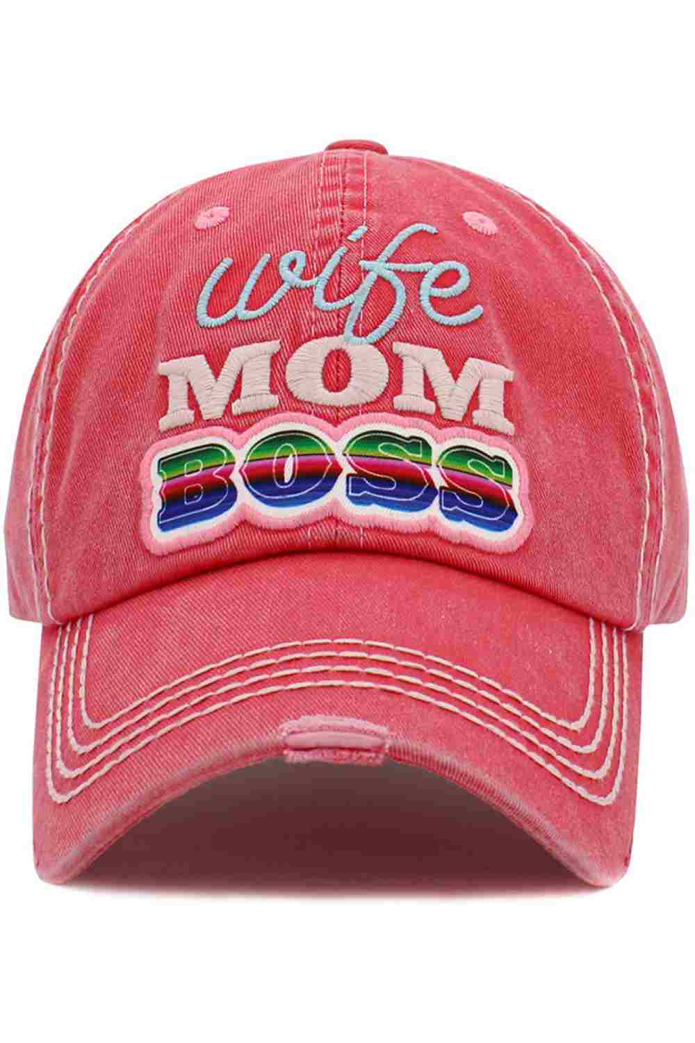 Hot Pink The WIFE MOM BOSS Vintage Ball Cap features a bold, empowering slogan with a classic vintage-inspired design for a stylish everyday look. Comfortable and easy to wear, it’s perfect for casual outings, errands, and adding a confident touch to any outfit.