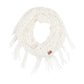 C.C Chenille Infinity Scarf With Tassel - Ivory - Scarves