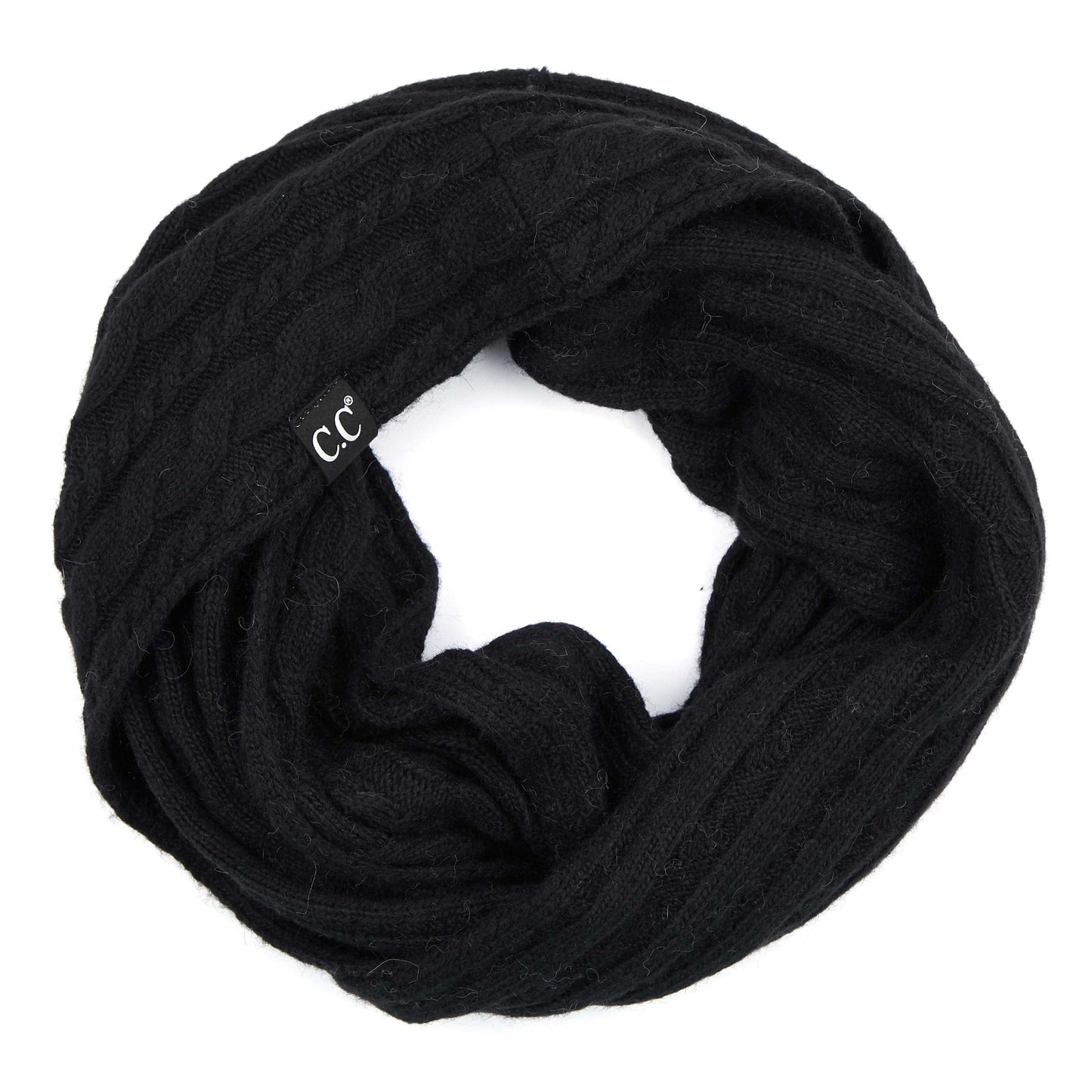C.C Genuine Ribbed Angora Cable Infinity Scarf