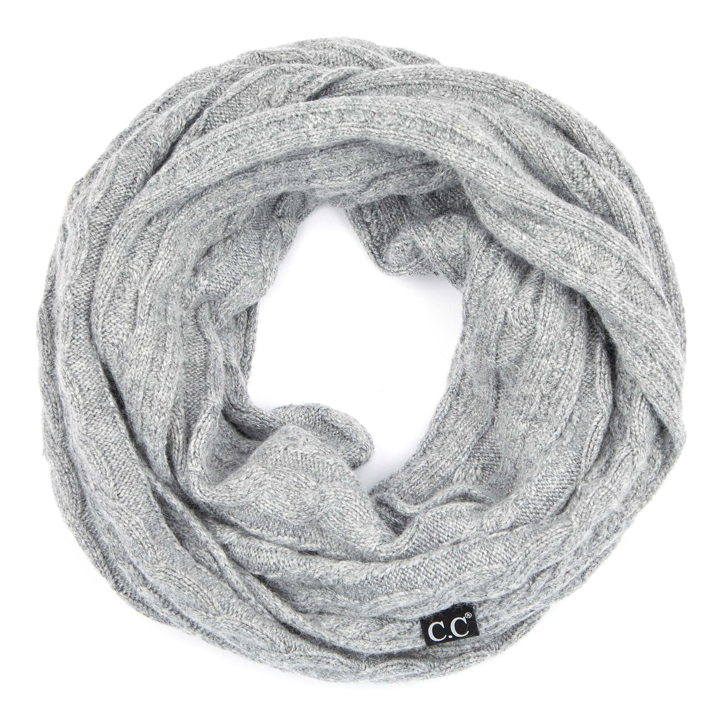 C.C Genuine Ribbed Angora Cable Infinity Scarf
