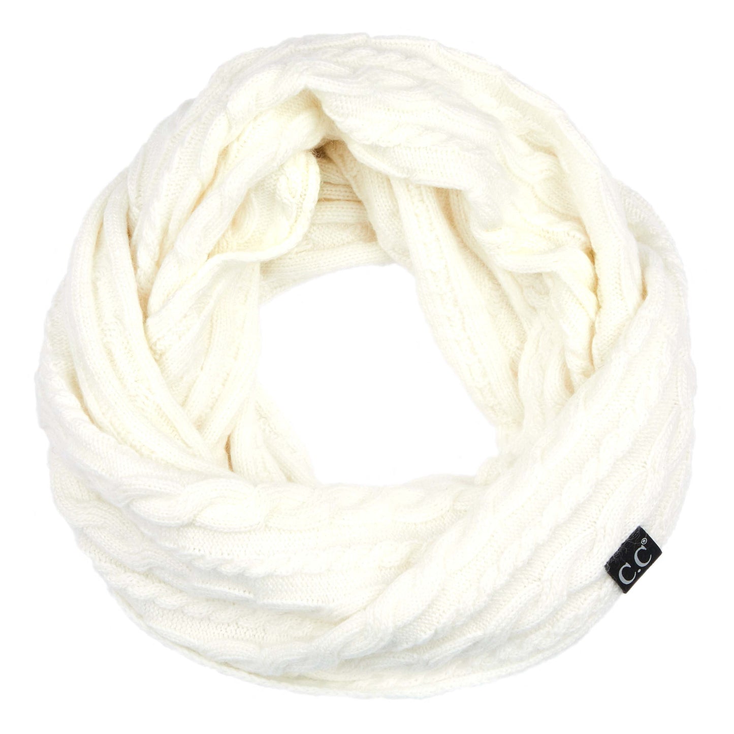 C.C Genuine Ribbed Angora Cable Infinity Scarf