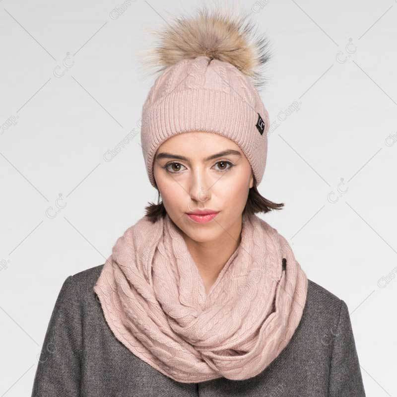 C.C Genuine Ribbed Angora Cable Infinity Scarf