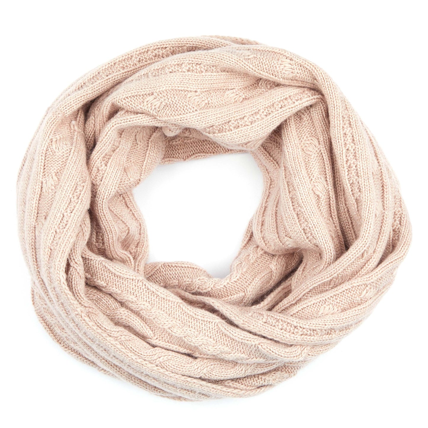 C.C Genuine Ribbed Angora Cable Infinity Scarf