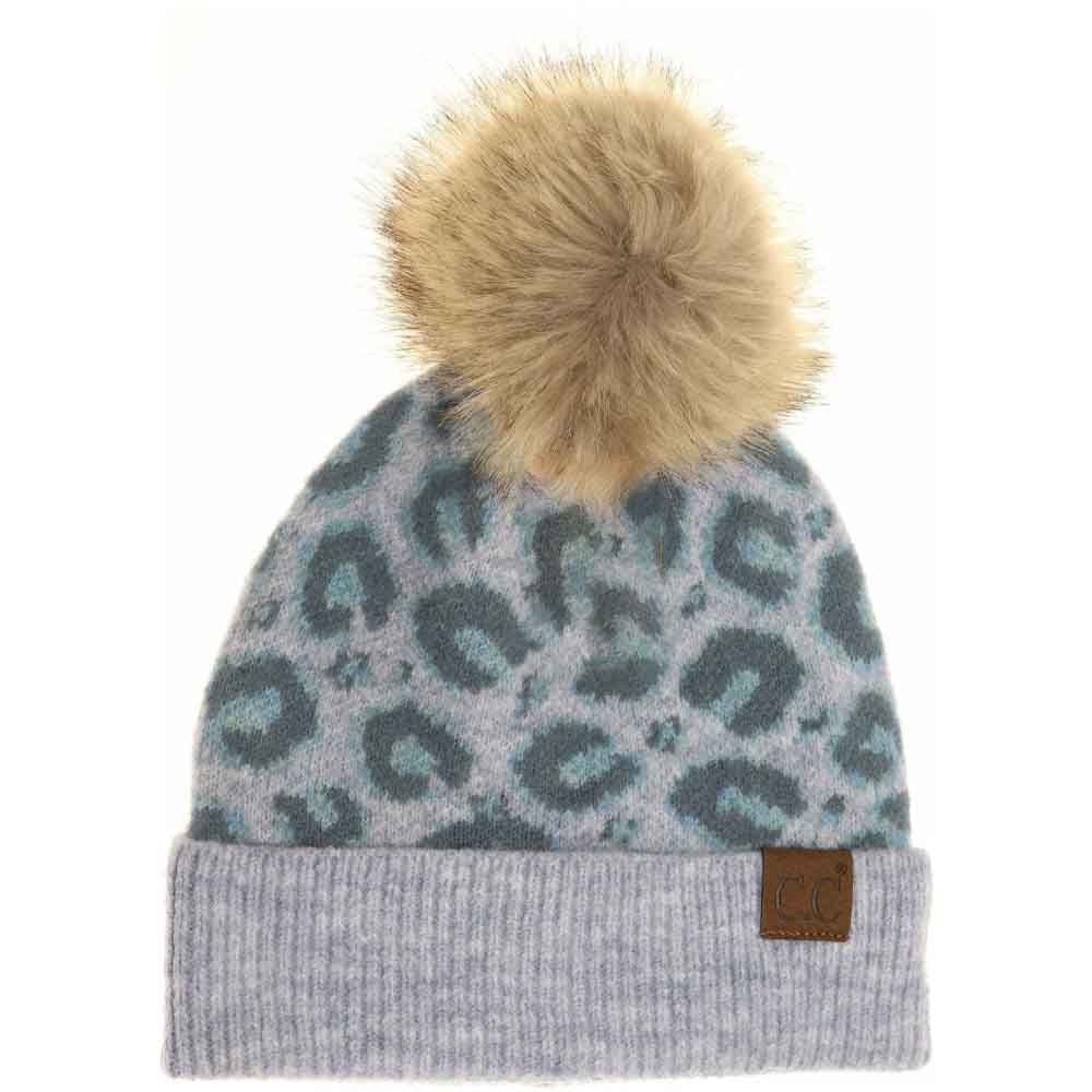Ice-Blue Leopard Pattern Faux Fur Pom Beanie combines fashion-forward design with cozy warmth. Made from soft, luxurious faux fur, this beanie showcases a striking leopard print that elevates any winter outfit. The fluffy pom adds a playful touch while enhancing comfort. Expertly crafted, it offers both style and functionality, making it an ideal choice for cold-weather wear.