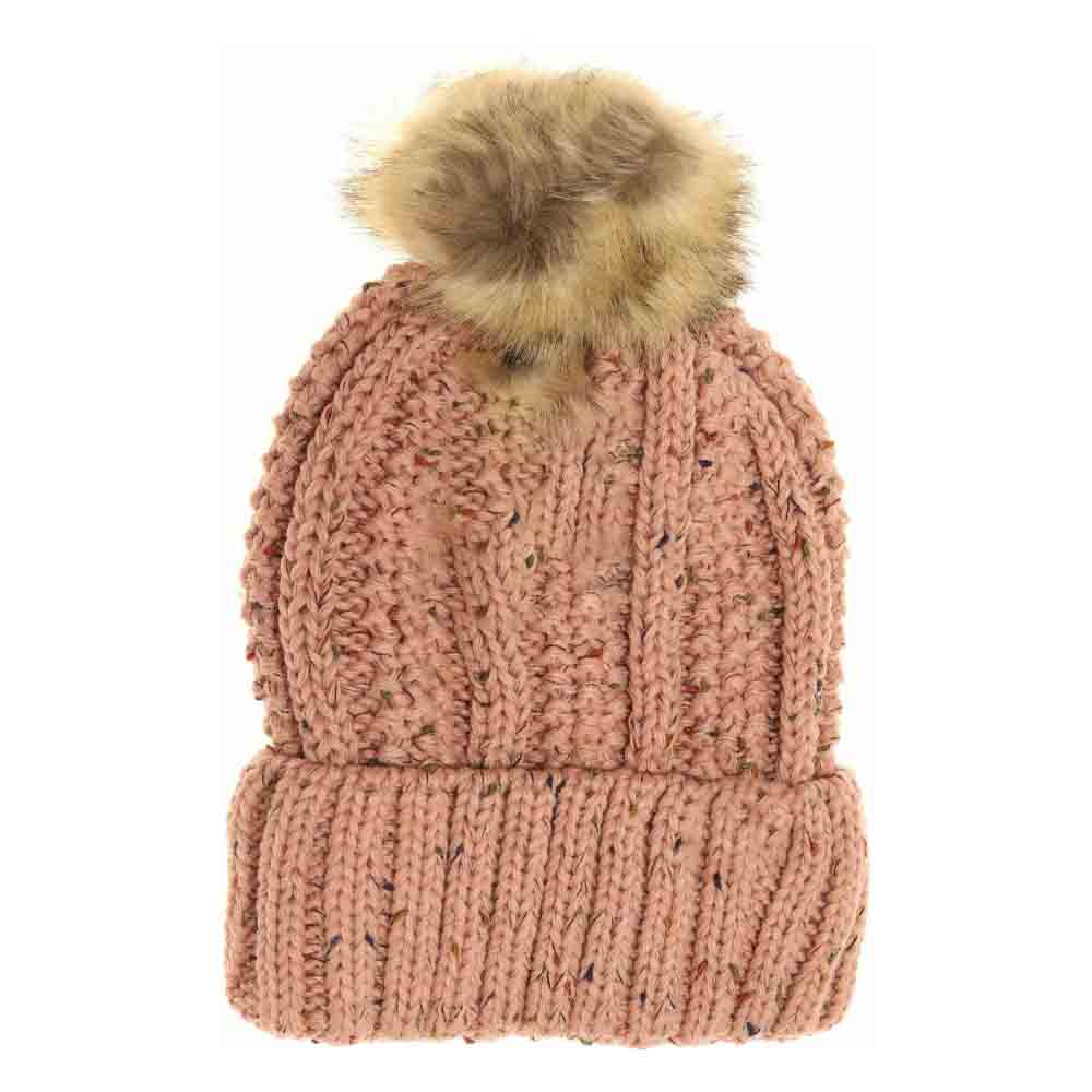 Indie Pink  Fuzzy Lined Flecked Fur Pom CC Beanie combines expert craftsmanship with practical warmth. Featuring a plush fuzzy lining, this beanie ensures exceptional insulation against cold weather. Its distinctive flecked texture adds sophistication, while the soft fur pom provides a stylish accent. Designed for both comfort and durability, it’s an ideal accessory for those seeking functional winter wear with refined detail. 