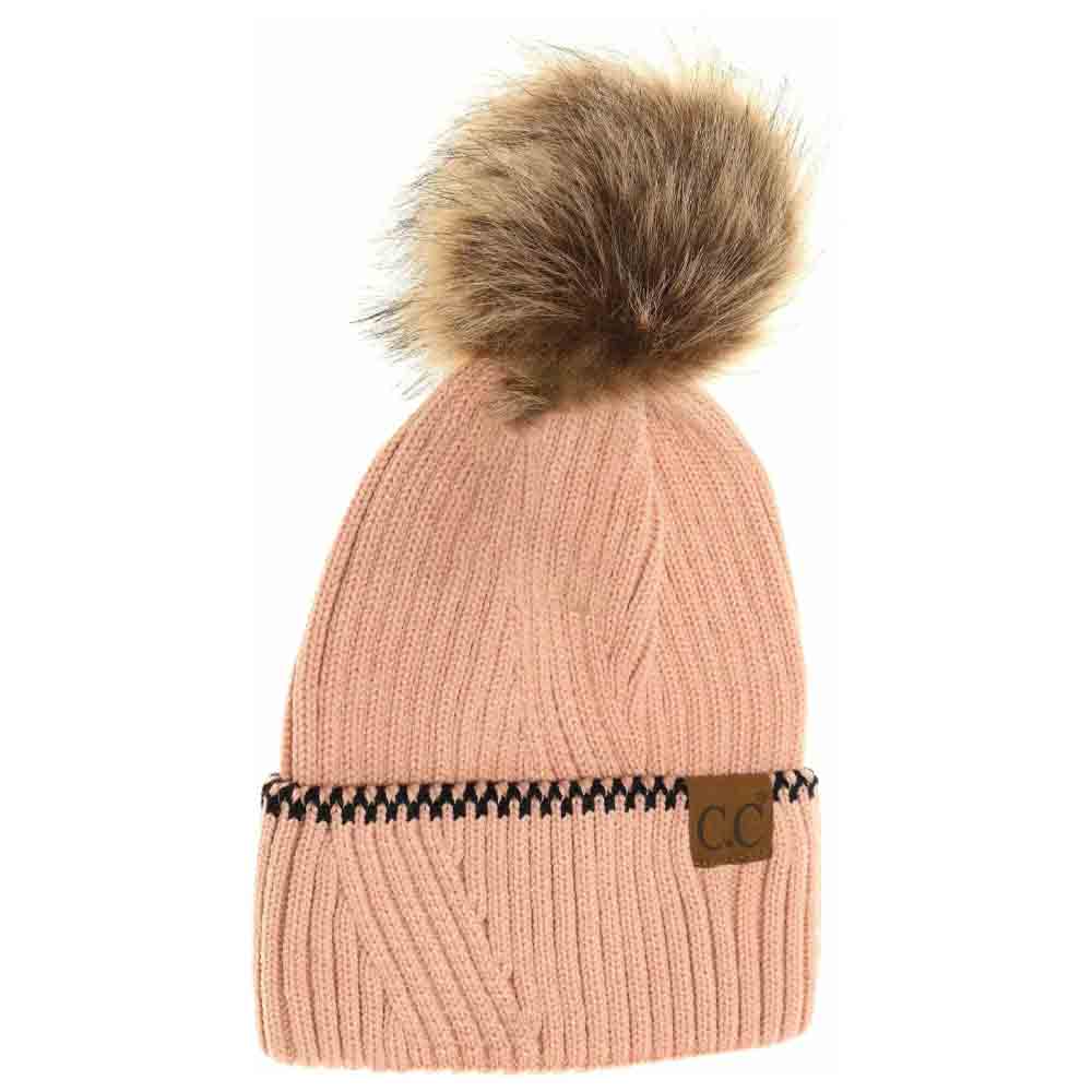 Indie Pink Ribbed Knit Beanie with Accented combines classic texture with subtle accent details for a refined look. Crafted from soft, stretchable yarn, it offers a comfortable, snug fit that retains warmth in cooler weather. Its versatile design makes it an expert choice for layering during outdoor activities or adding a polished touch to casual outfits. Durable and easy to pair, this beanie strikes a balance between functionality and understated style