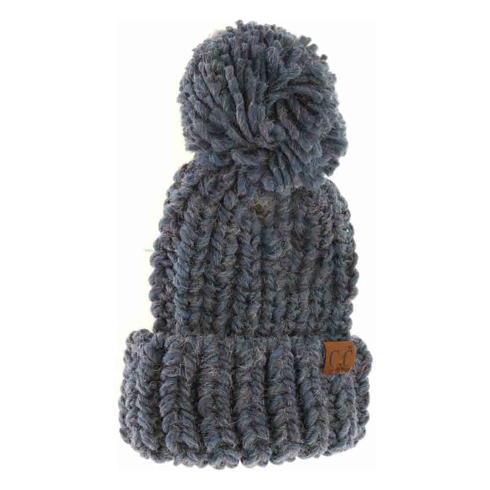 Indigo Chunky Knit Yarn Pom C.C Beanie offers expert craftsmanship combining warmth and style in one accessory. Its dense yarn knit provides superior insulation, making it ideal for cold climates. The textured knit pattern ensures durability, while the classic pom pom adds a refined, casual appeal. Designed for a comfortable fit, this beanie maintains warmth without sacrificing breathability, making it a must-have for both outdoor enthusiasts and everyday wear.