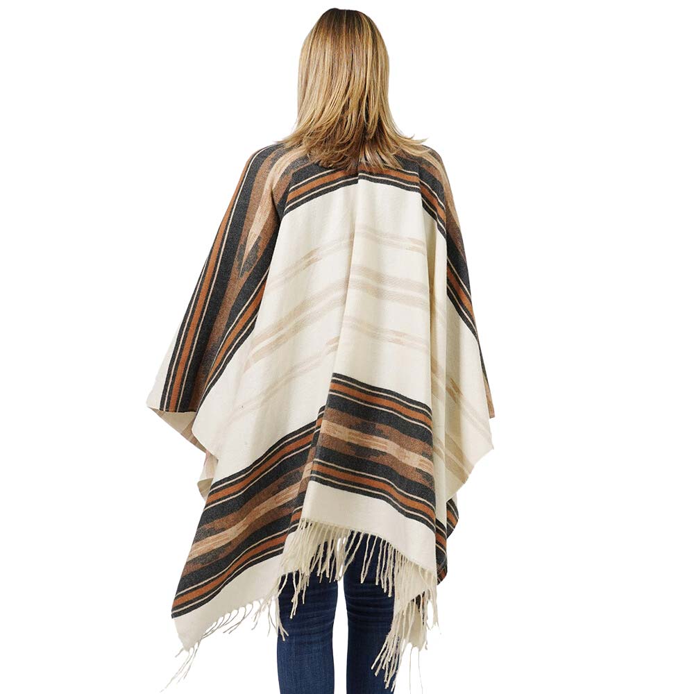 Ivory Aztec Patterned Cape Poncho, With the latest trend in ladies' outfit cover-up! the high-quality knit poncho is soft, comfortable, and warm but lightweight. It's perfect for your daily, casual, party, evening, vacation, and other special events outfits. A fantastic gift for your friends or family.
