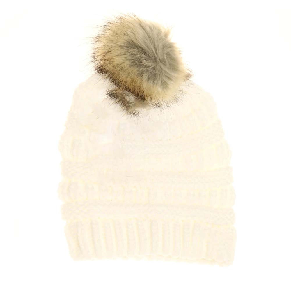 Ivory Baby Fur Pom CC Beanie combines cozy comfort with stylish design, featuring a soft, fluffy fur pompom that adds a playful touch. Crafted for delicate skin, its gentle fabric keeps little heads warm without irritation. Ideal for everyday wear, this beanie offers both functionality and charm to keep your baby snug during cooler weather. 