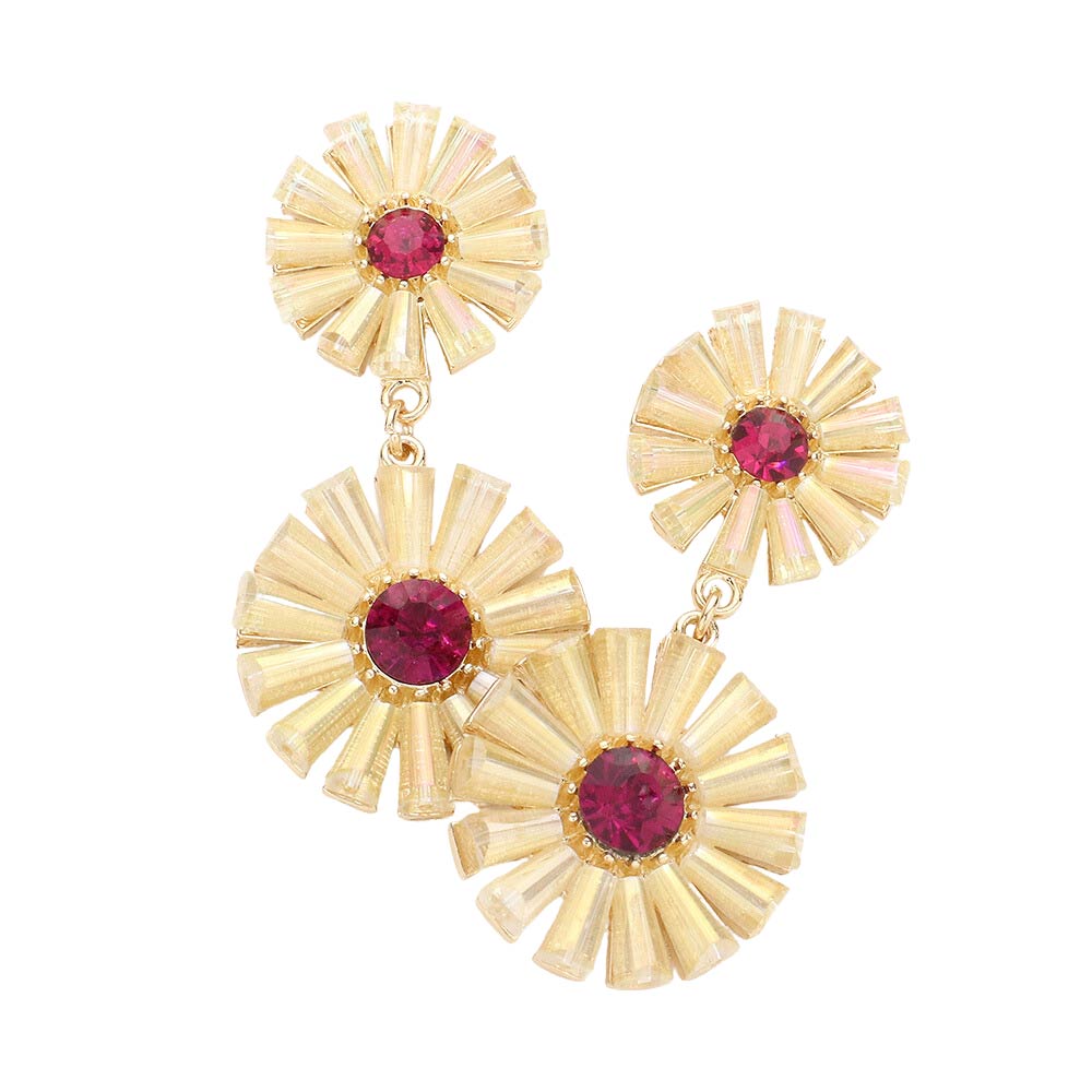 Ivory Beautiful Beaded Double Flower Link Dangle Earrings, enhance your attire with these beautiful flower link dangle earrings to show off your fun trendsetting style. It is perfect for flower lovers. These earrings will garner compliments all day long. These are perfect gifts for birthdays, Mother’s Day, anniversaries, etc