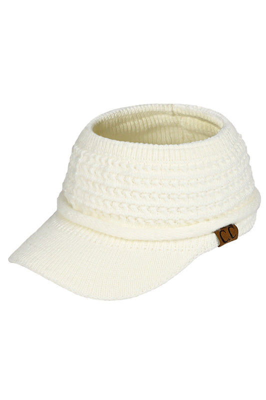Ivory C.C Knitted Visor combines functional design with technical craftsmanship. Constructed from high-density knit fibres, this visor delivers exceptional UV protection while maintaining structural integrity. The ergonomically designed brim offers precise sun shielding without adding bulk, while the moisture-wicking headband ensures comfort during extended wear. An essential accessory for discerning outdoor enthusiasts. 