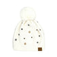 Ivory C.C Star Stud Pom Beanie, is perfect for winter weather. It's the perfect winter touch you need to finish your outfit in style. Awesome winter gift accessory for Birthday, Christmas, Stocking Stuffer, Secret Santa, Holiday, Anniversary, or Valentine's Day to your friends, family, and loved ones.