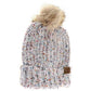 Confetti Mohair Ribbed Fur Pom C.C Beanie