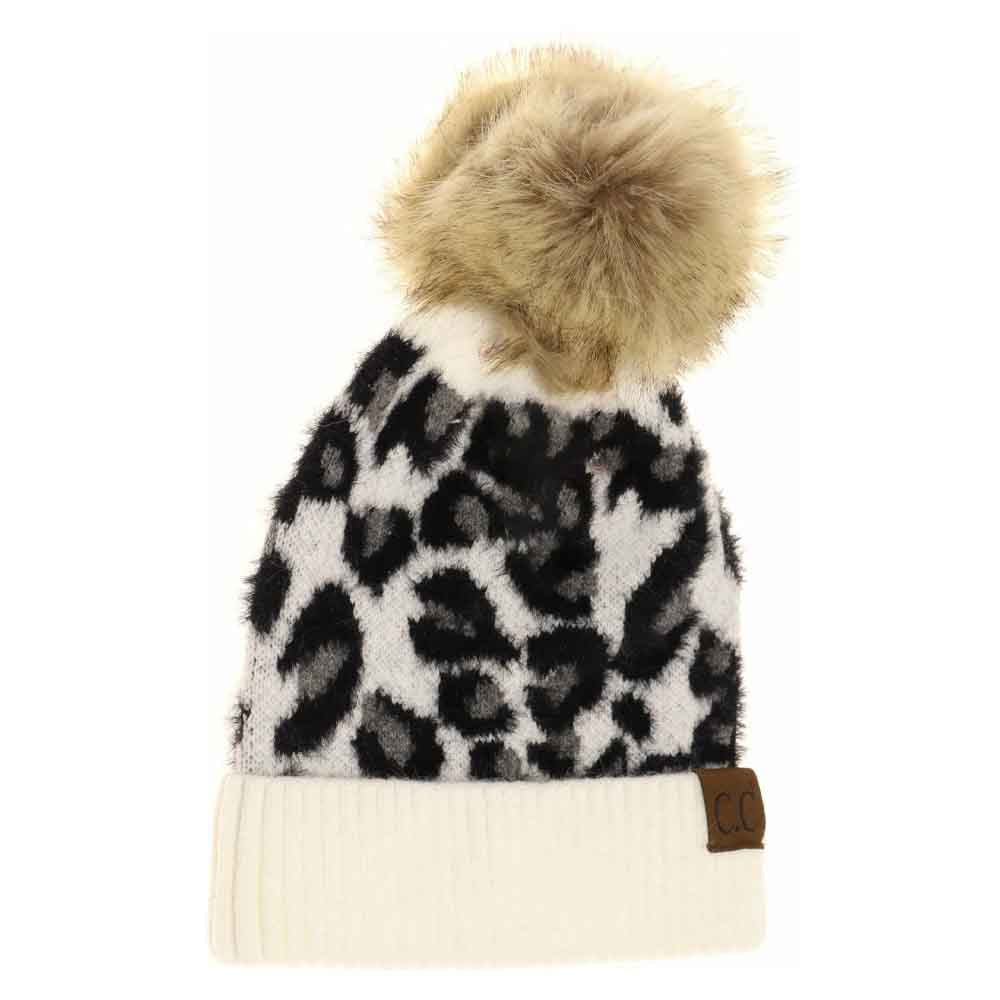 Ivory Leopard Pom Beanie offers a sophisticated blend of style and function, featuring a distinctive leopard print pattern and a durable pom-pom accent. Designed to provide exceptional warmth, its premium knit fabric ensures comfort and an adaptable fit. Ideal for cold-weather wear, this beanie adds a subtle yet fashionable touch to everyday looks.