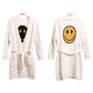 Ivory Smile Accented Side Pocket Belt Robe, is beautifully designed with a smile theme. Perfect for after stepping out of the shower or just to wear whilst getting ready for the day. Comfortable, and stylish that a woman could ask for in a robe. This pocket belt robe is a fantastic gift for friends, family, or even yourself!