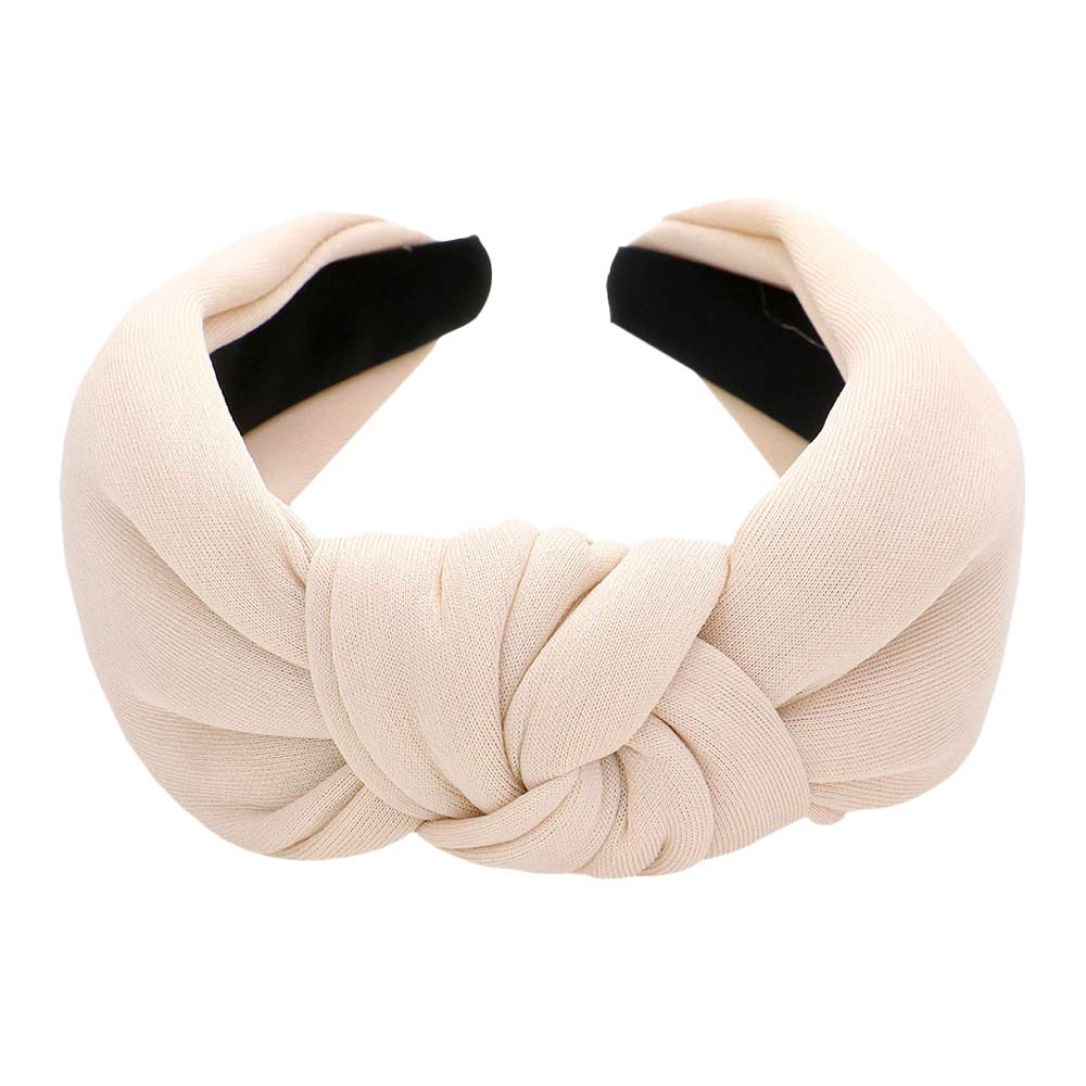 Ivory Solid Knot Burnout Headband, create a natural & beautiful look while perfectly matching your color with the easy-to-use solid knot headband. Push your hair back and spice up any plain outfit with this knot headband! 