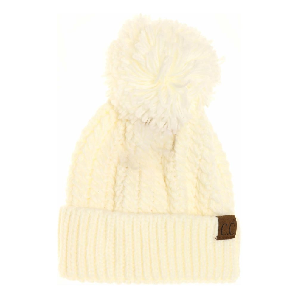 Ivory Twisted Mock Cable Knit Pom Beanie combines expert craftsmanship with timeless design. Featuring a textured twisted mock cable knit pattern, this beanie delivers both warmth and sophisticated style. Its soft fabric ensures comfortable wear, while the pom adds a refined yet playful detail. Ideal for cold-weather protection, this versatile accessory complements a range of outfits with ease. 