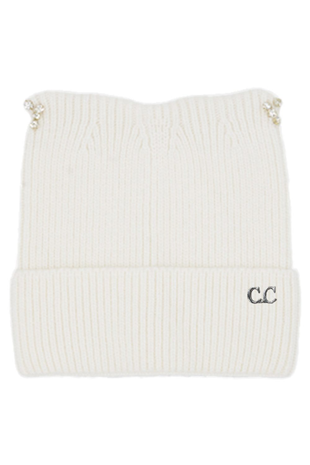 Ivory C.C Rhinestone Cat Ear Cuff Beanie Winter Hat adds playful charm with sparkling rhinestone accents and cute cat-ear detailing for a fun cold-weather statement. Made for cozy warmth and a comfy stretch fit, this beanie keeps you stylish while staying snug all season.