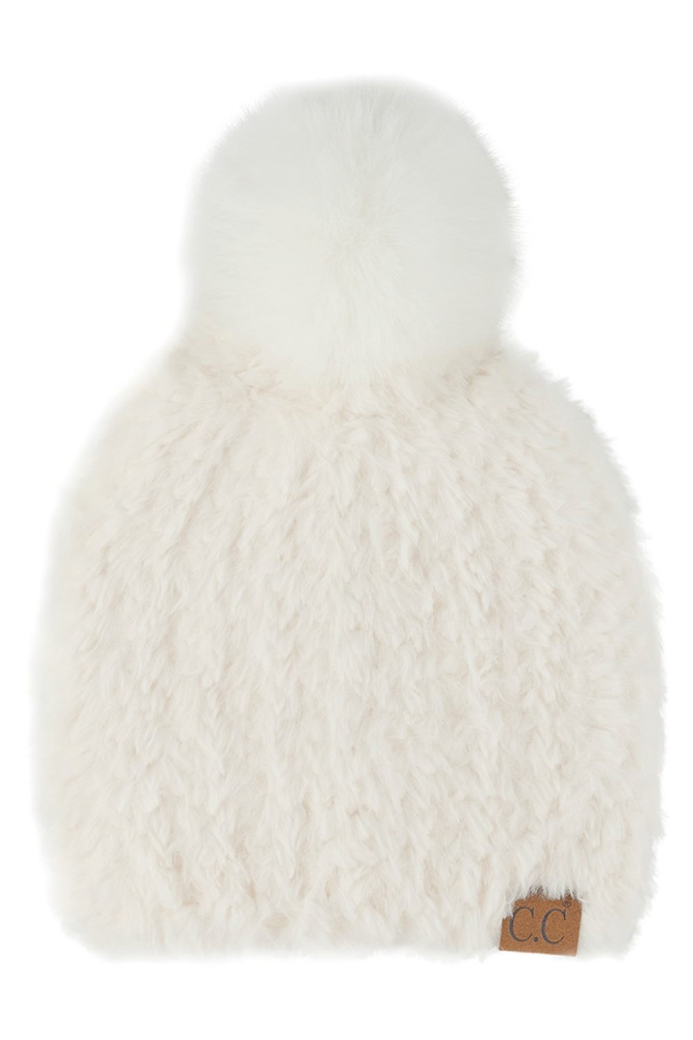 Ivory Wrap yourself in cozy chic with our C.C Faux Fur Pom Beanie. Luxuriously soft faux fur and a playful pom-pom add a touch of fun to chilly days. Effortlessly elevate your winter style while staying warm and stylish. Perfect for adding flair to your winter wardrobe or as a thoughtful gift for your fashion-forward friends. Embrace the cold with style—get your C.C Faux Fur Pom Beanie today!
