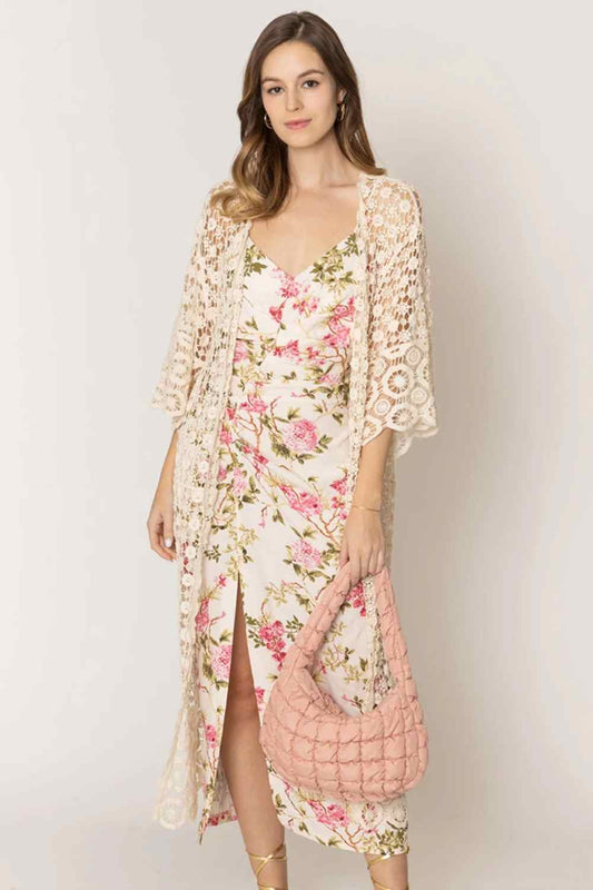 Ivory Effortless layering meets timeless style with this solid crochet cardigan. Crafted from 100% cotton, it offers breathable comfort perfect for any season. The relaxed fit and open-front design make it ideal for pairing over dresses, tees, or tanks. With generous dimensions of 43.3" x 21.3", this versatile piece transitions seamlessly from casual days to evening outings. A wardrobe essential that works as hard as you do.