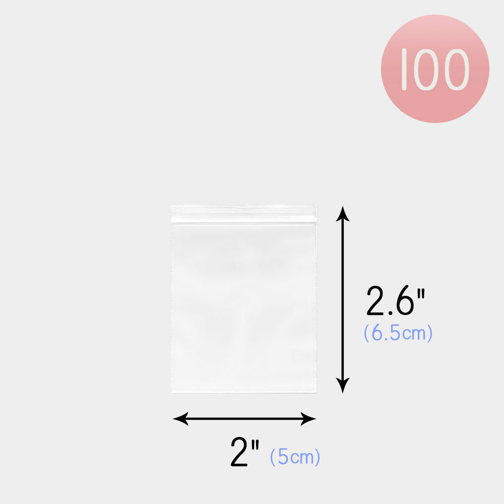 Madeline Love Clear 100 PCS - 2.6" X 2" Clear Plastic Jewelry Bags