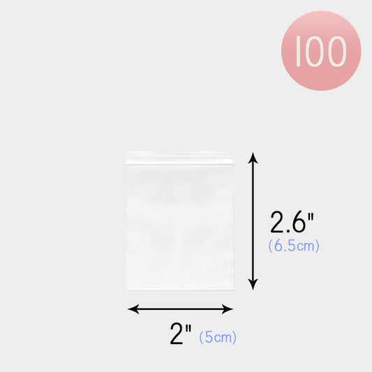 Madeline Love Clear 100 PCS - 2.6" X 2" Clear Plastic Jewelry Bags