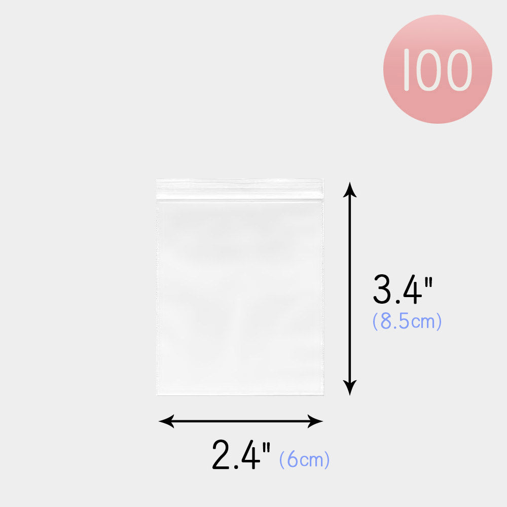 Madeline Love Clear 100 PCS - 3.4" X 2.4 Clear Plastic Jewelry Bags