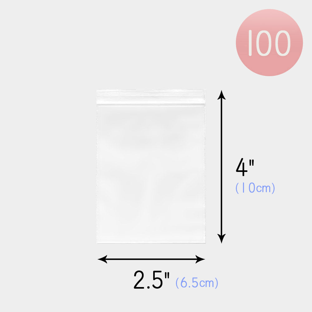 Madeline Love Clear 100 PCS - 4" X 2.5" Clear Plastic Jewelry Bags