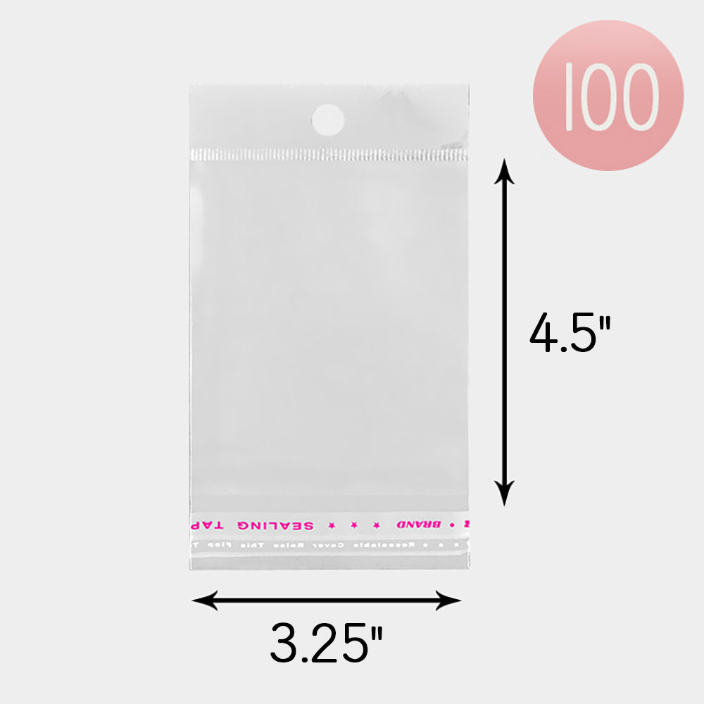 Madeline Love Clear 100PCS - 3.25" X 4.25" Clear plastic jewelry bags