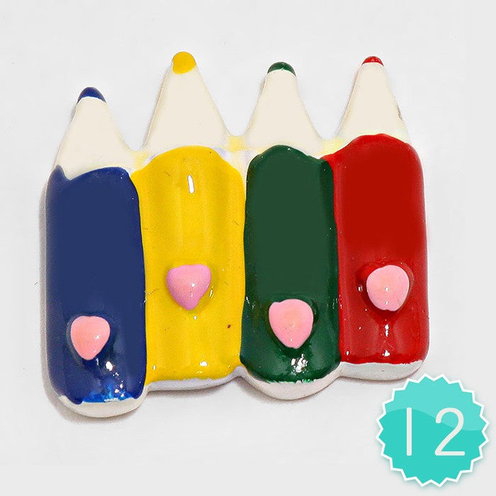 Madeline Love Multi 12 PCS - Pencils Resin Cabochons - Jewelry