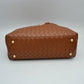 Woven Checkerboard Top-Handle Tote Bag with Detachable Crossbody Strap - Tote Bag