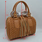 Quilted Chevron Satchel Handbag | Textured Top-Handle Crossbody Purse - Crossbody Bags