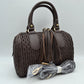 Quilted Chevron Satchel Handbag | Textured Top-Handle Crossbody Purse - Coffee - Crossbody Bags