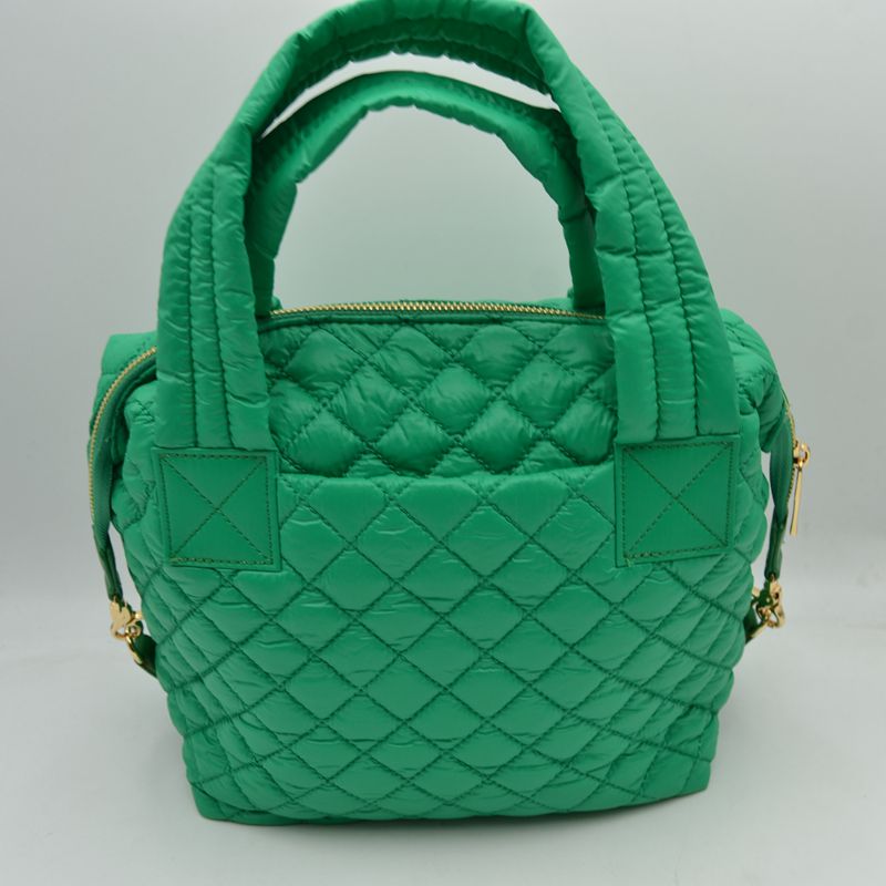 Stylish Diamond-Quilted Puffer Crossbody & Satchel Bag - Satchel Bag