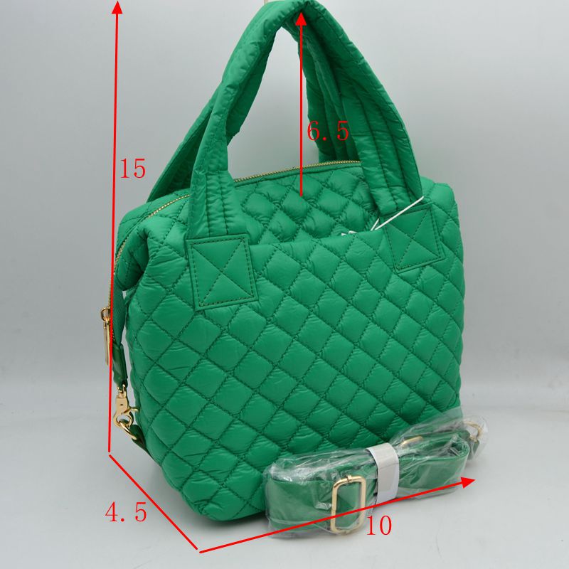 Stylish Diamond-Quilted Puffer Crossbody & Satchel Bag - Satchel Bag