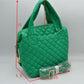 Stylish Diamond-Quilted Puffer Crossbody & Satchel Bag - Satchel Bag
